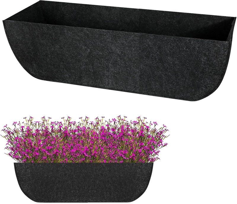 Incycall 1-Pack 30in Planter Liners - Breathable Felt Hanging Basket and Window Box Liners - Prevent Root Suffocation and Bird Damage - Black - Image 1